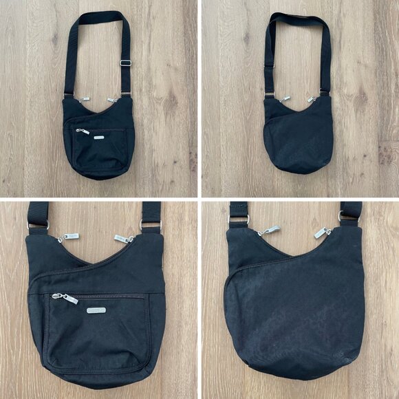 Baggalini Purse Cross Body Bag Black Crossover Travel Nylon 0856040 Animal Print - Picture 5 of 13